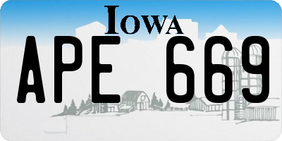IA license plate APE669