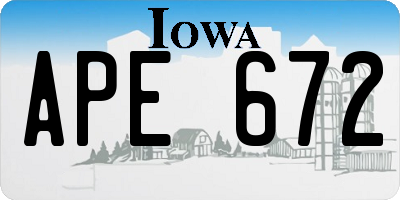 IA license plate APE672