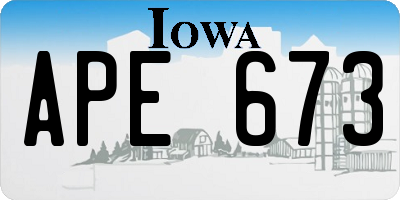 IA license plate APE673