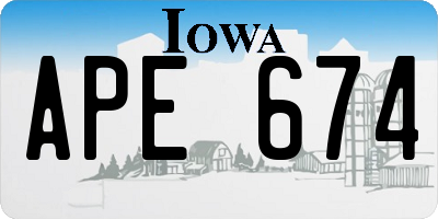 IA license plate APE674