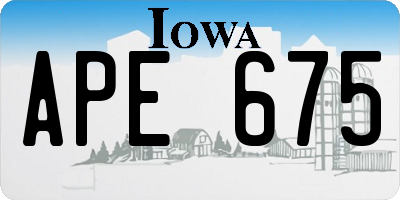 IA license plate APE675