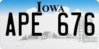 IA license plate APE676