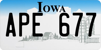 IA license plate APE677