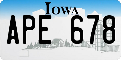 IA license plate APE678