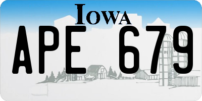 IA license plate APE679