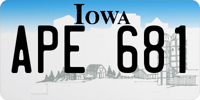 IA license plate APE681