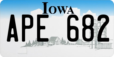 IA license plate APE682