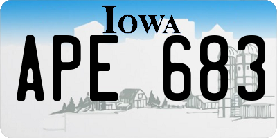 IA license plate APE683