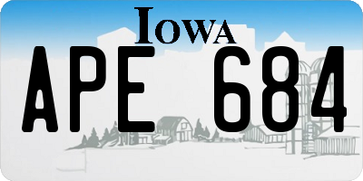 IA license plate APE684