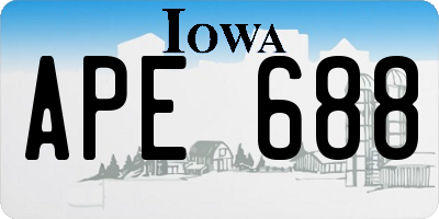 IA license plate APE688