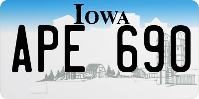 IA license plate APE690