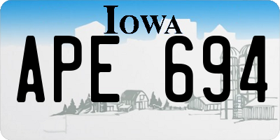 IA license plate APE694