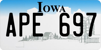 IA license plate APE697