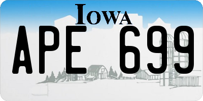 IA license plate APE699