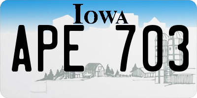 IA license plate APE703