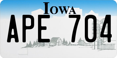 IA license plate APE704