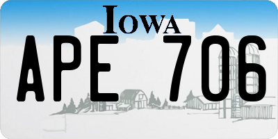 IA license plate APE706