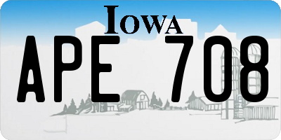 IA license plate APE708