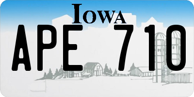 IA license plate APE710
