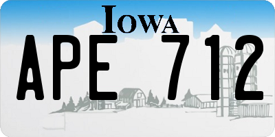 IA license plate APE712