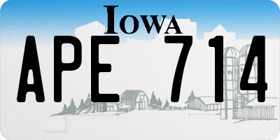 IA license plate APE714