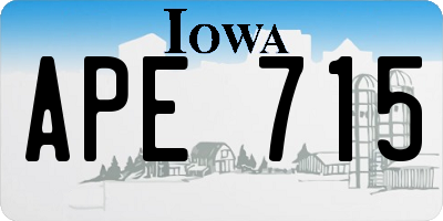 IA license plate APE715