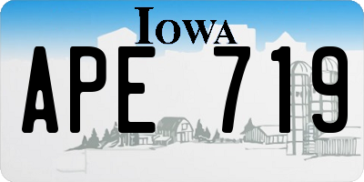IA license plate APE719