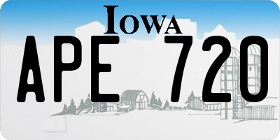 IA license plate APE720