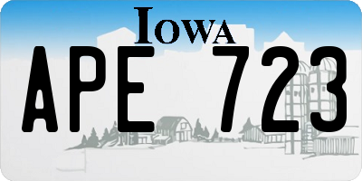 IA license plate APE723