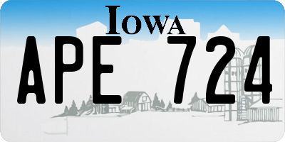 IA license plate APE724