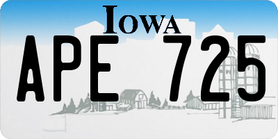 IA license plate APE725