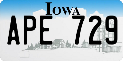 IA license plate APE729