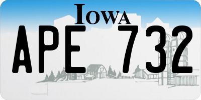 IA license plate APE732