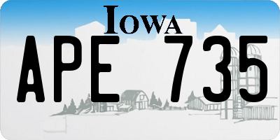 IA license plate APE735