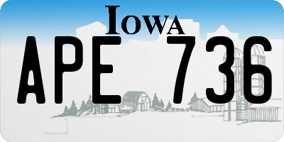 IA license plate APE736