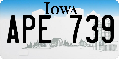 IA license plate APE739