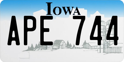 IA license plate APE744
