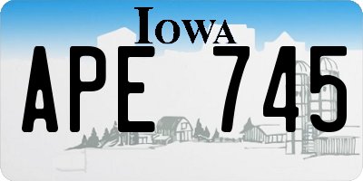 IA license plate APE745