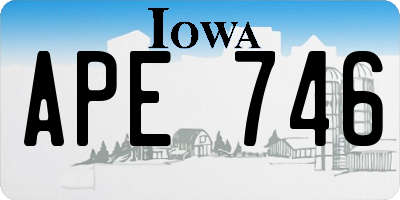 IA license plate APE746