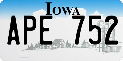 IA license plate APE752