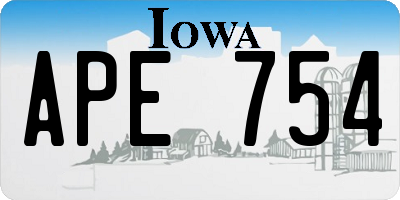 IA license plate APE754