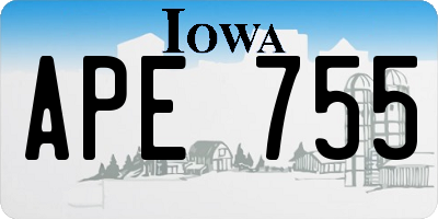 IA license plate APE755
