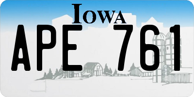 IA license plate APE761