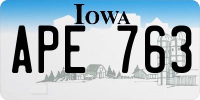 IA license plate APE763