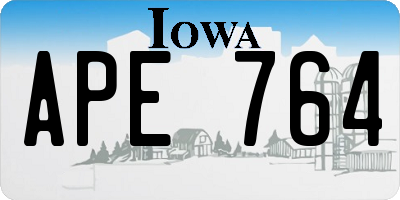 IA license plate APE764