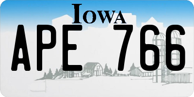 IA license plate APE766