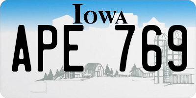 IA license plate APE769