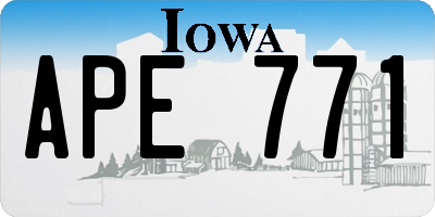 IA license plate APE771