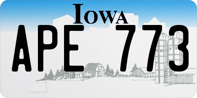 IA license plate APE773