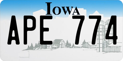 IA license plate APE774